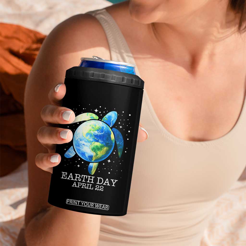 Earth Day Sea Turtle 4 in 1 Can Cooler Tumbler Restore Earth Save The Planet TS02 Print Your Wear
