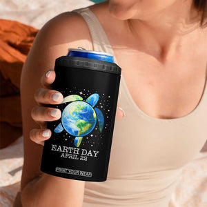 Earth Day Sea Turtle 4 in 1 Can Cooler Tumbler Restore Earth Save The Planet TS02 Print Your Wear