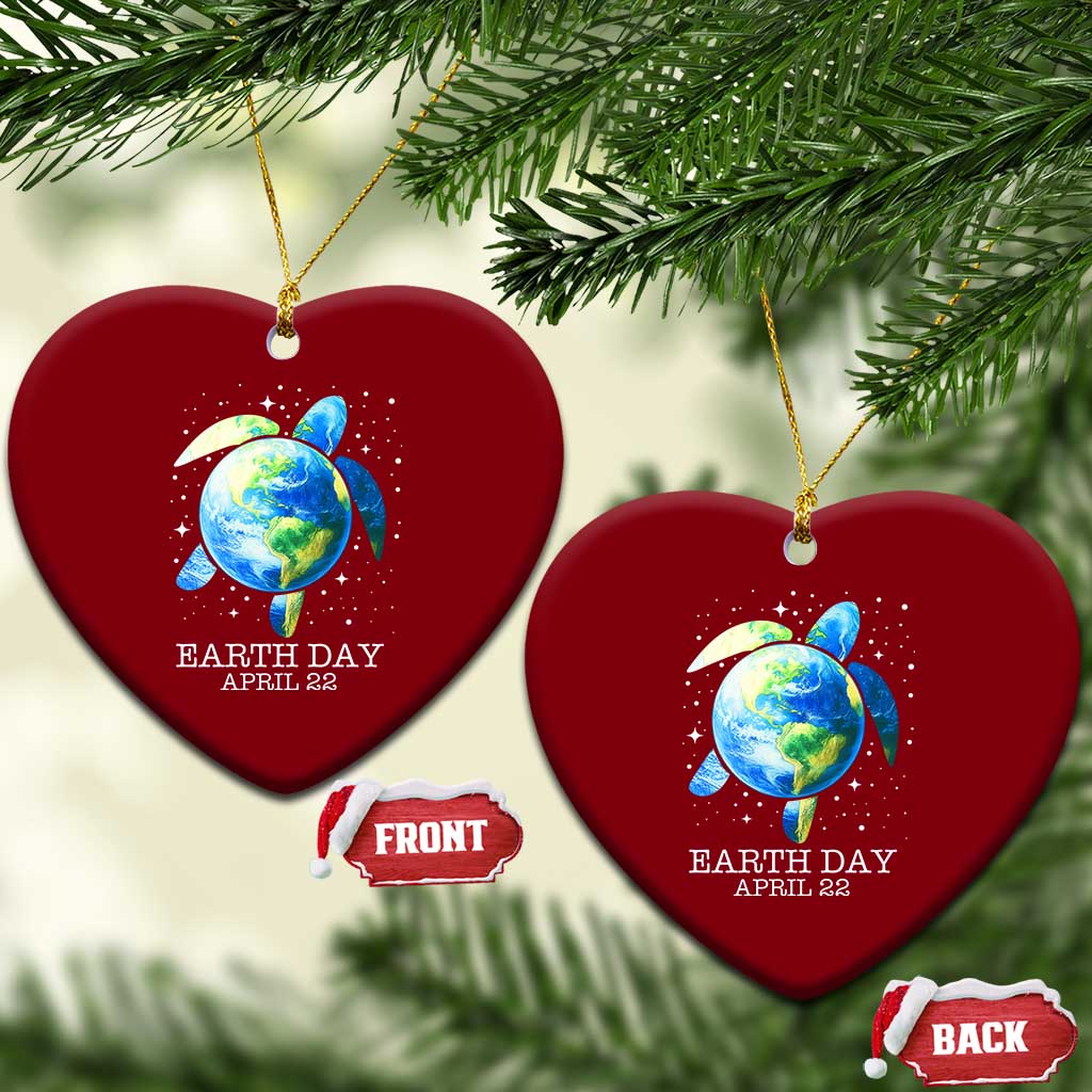 Earth Day Sea Turtle Ceramic Ornament Restore Earth Save The Planet TS02 Print Your Wear