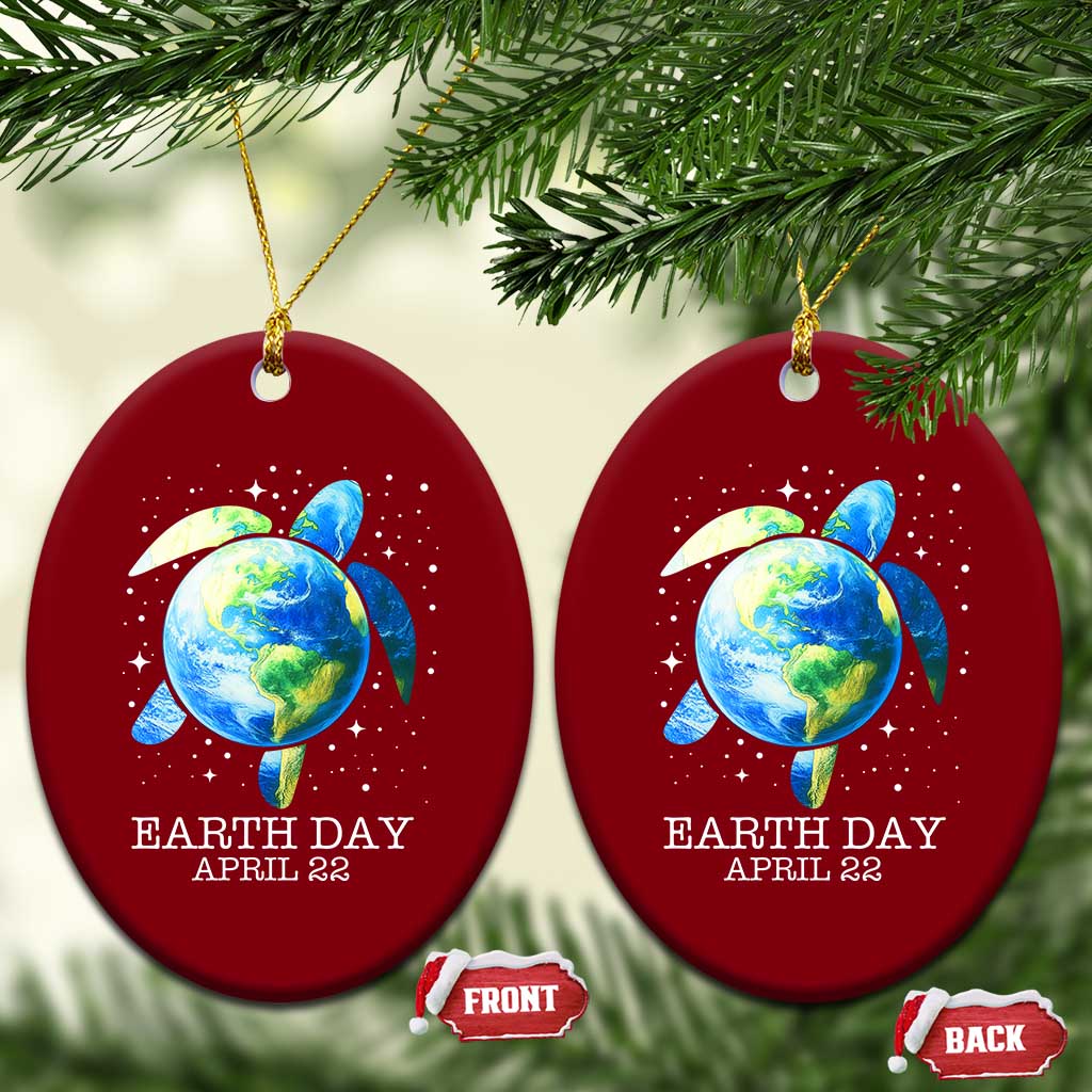 Earth Day Sea Turtle Ceramic Ornament Restore Earth Save The Planet TS02 Print Your Wear