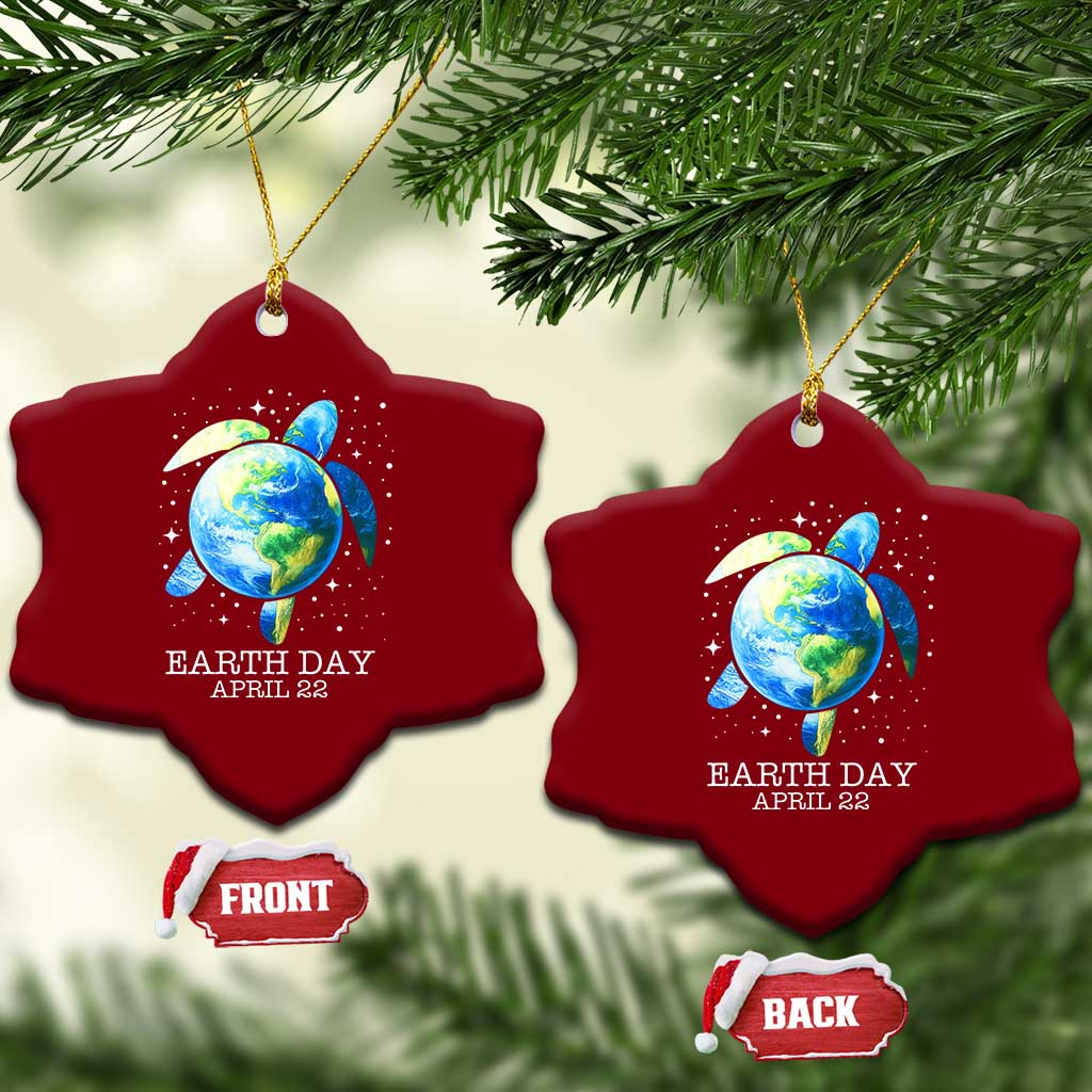 Earth Day Sea Turtle Ceramic Ornament Restore Earth Save The Planet TS02 Print Your Wear