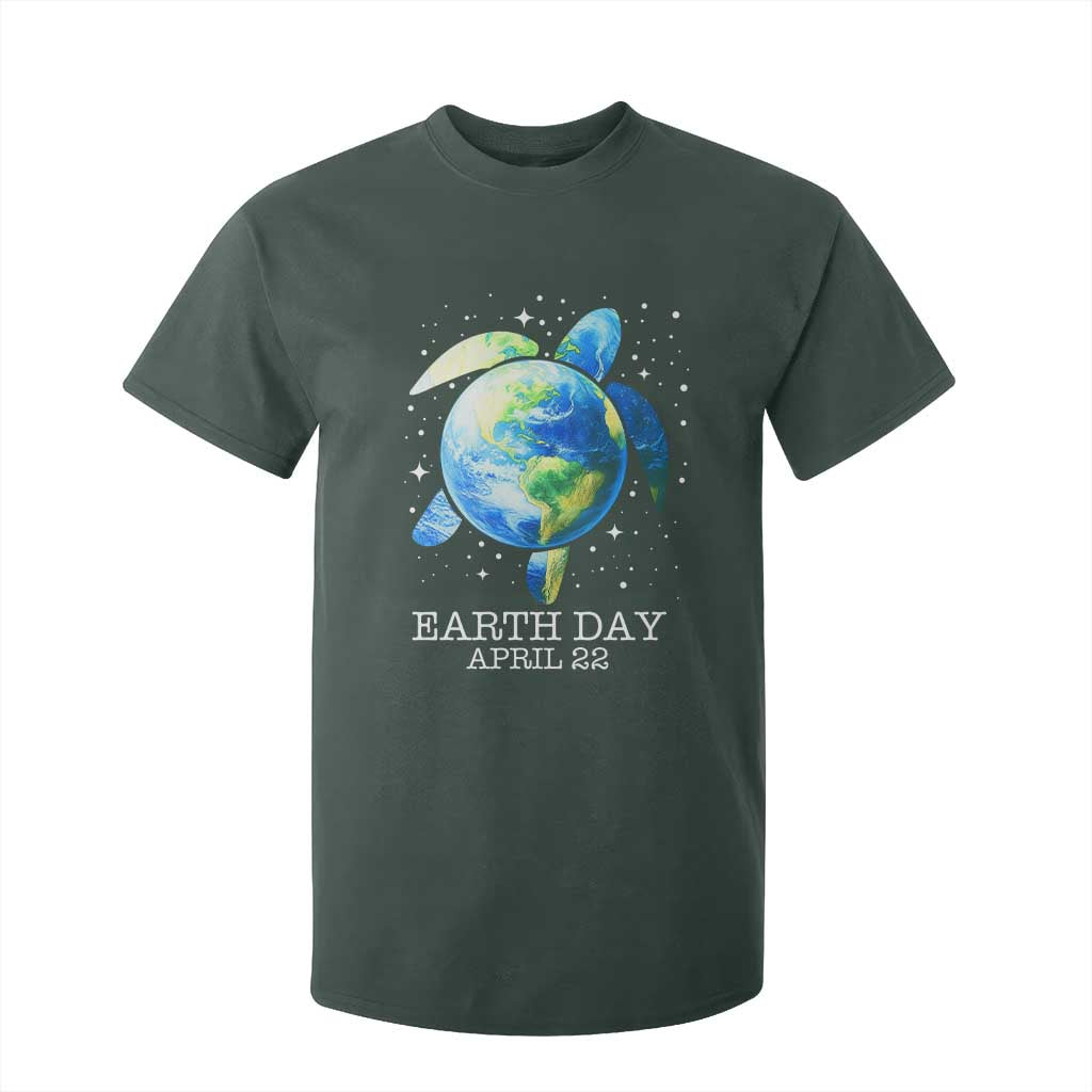 Earth Day Sea Turtle T Shirt For Kid Restore Earth Save The Planet TS02 Dark Forest Green Print Your Wear
