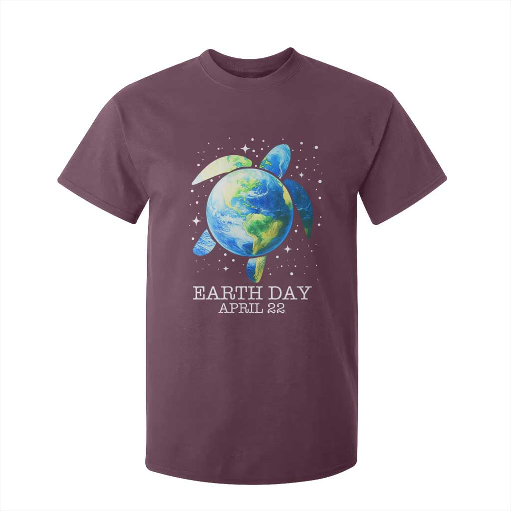 Earth Day Sea Turtle T Shirt For Kid Restore Earth Save The Planet TS02 Maroon Print Your Wear