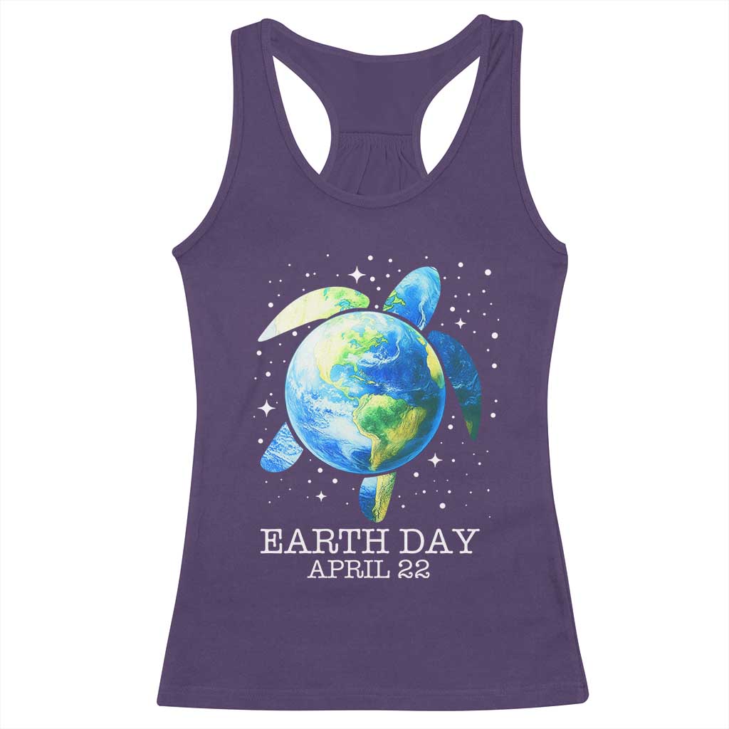 Earth Day Sea Turtle Racerback Tank Top Restore Earth Save The Planet TS02 Purple Print Your Wear