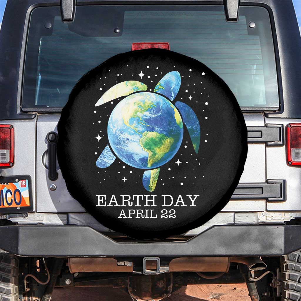 Earth Day Sea Turtle Spare Tire Cover Restore Earth Save The Planet TS02 No hole Black Print Your Wear