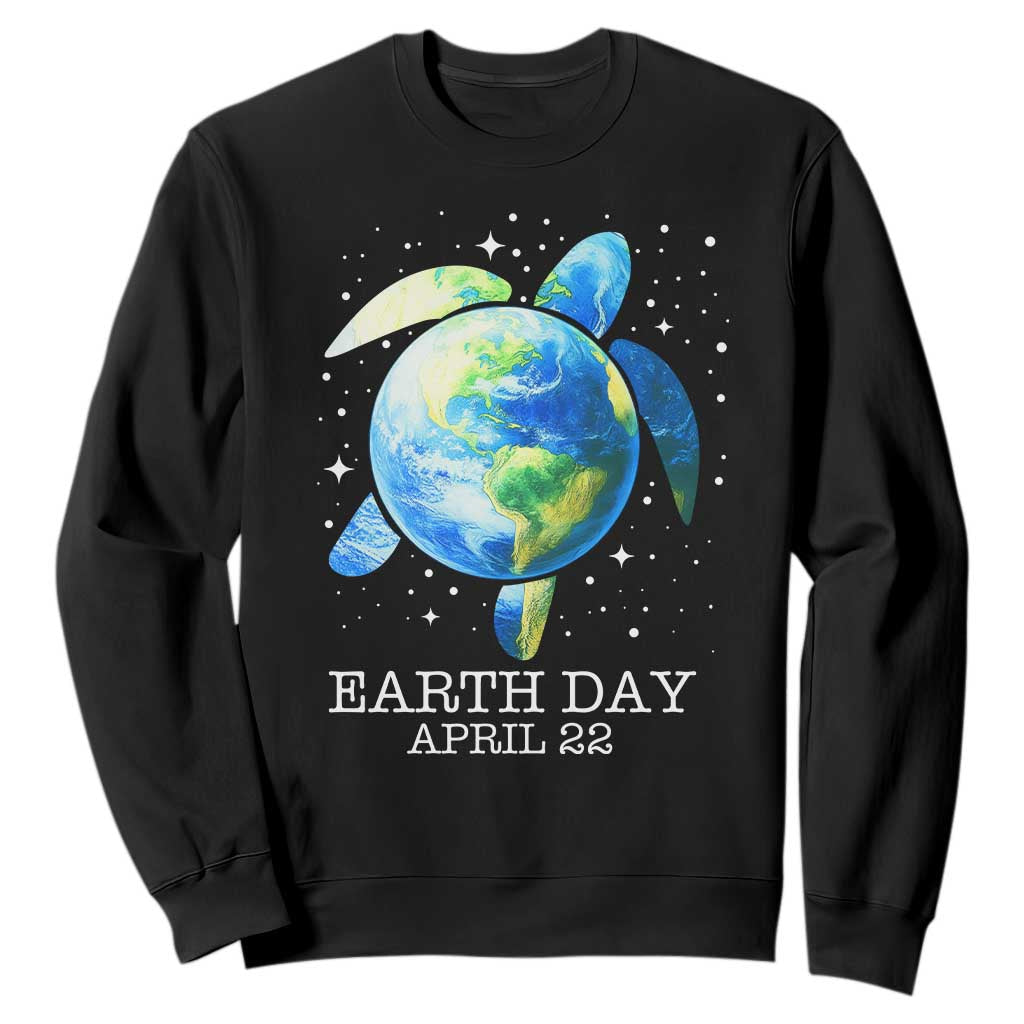 Earth Day Sea Turtle Sweatshirt Restore Earth Save The Planet TS02 Black Print Your Wear