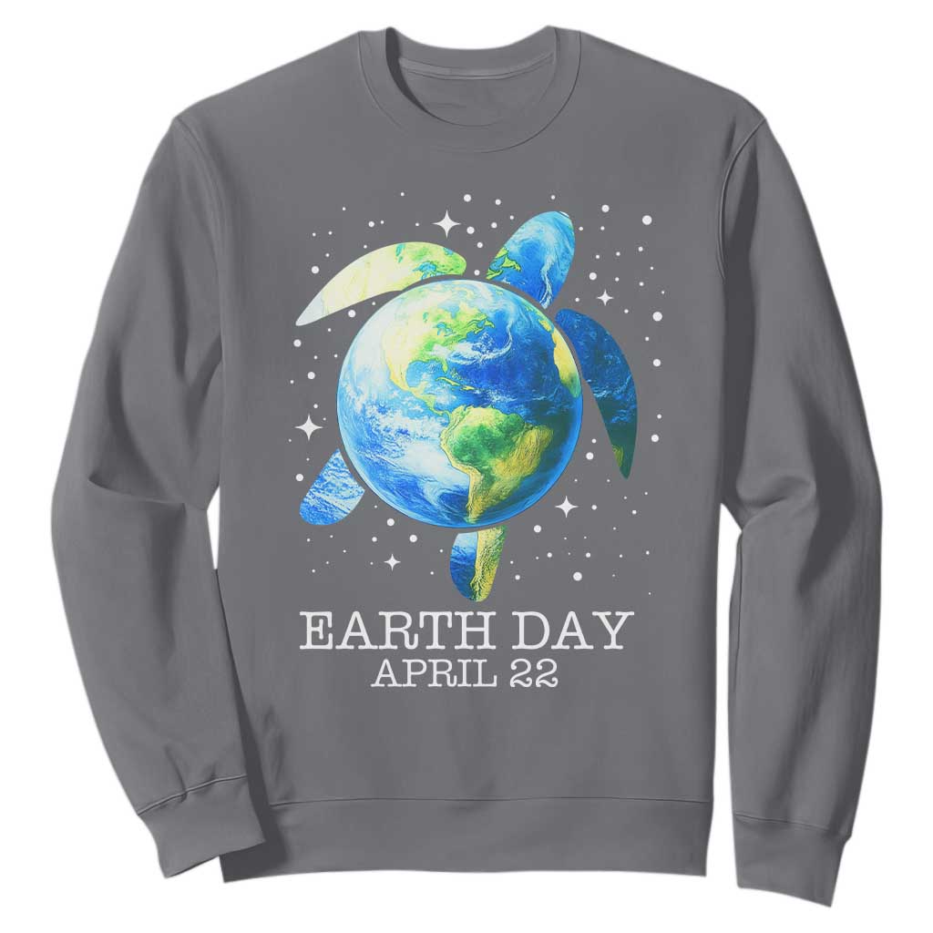 Earth Day Sea Turtle Sweatshirt Restore Earth Save The Planet TS02 Charcoal Print Your Wear