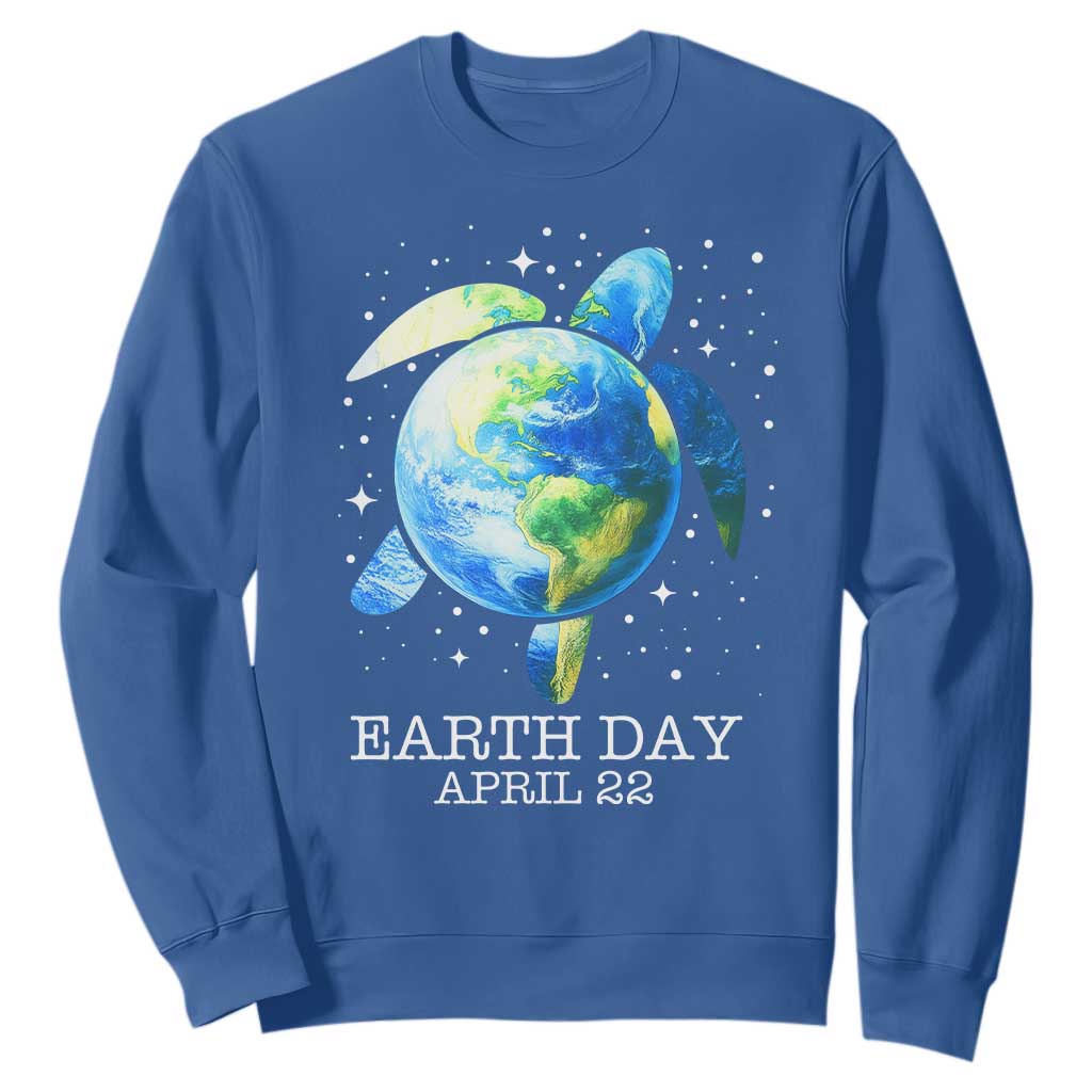 Earth Day Sea Turtle Sweatshirt Restore Earth Save The Planet TS02 Royal Blue Print Your Wear