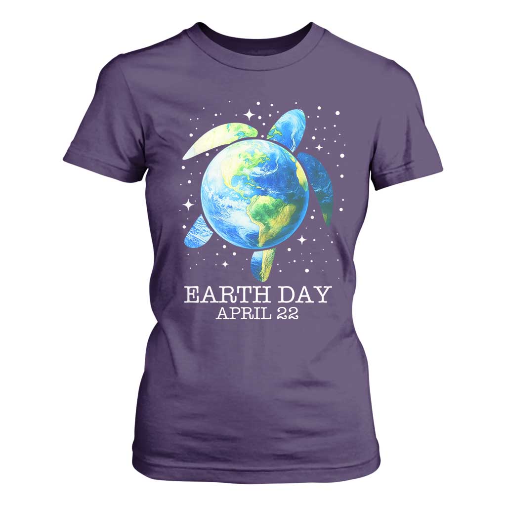 Earth Day Sea Turtle T Shirt For Women Restore Earth Save The Planet TS02 Purple Print Your Wear