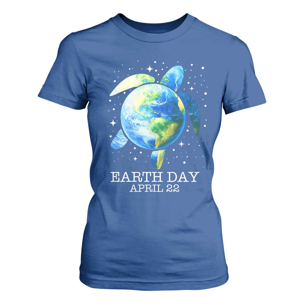 Earth Day Sea Turtle T Shirt For Women Restore Earth Save The Planet TS02 Royal Blue Print Your Wear