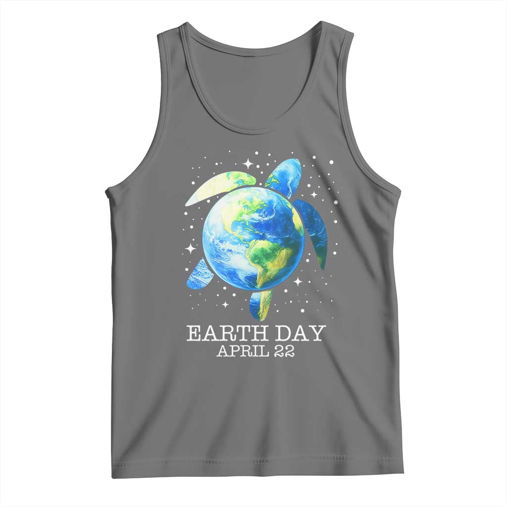 Earth Day Sea Turtle Tank Top Restore Earth Save The Planet TS02 Black Heather Print Your Wear