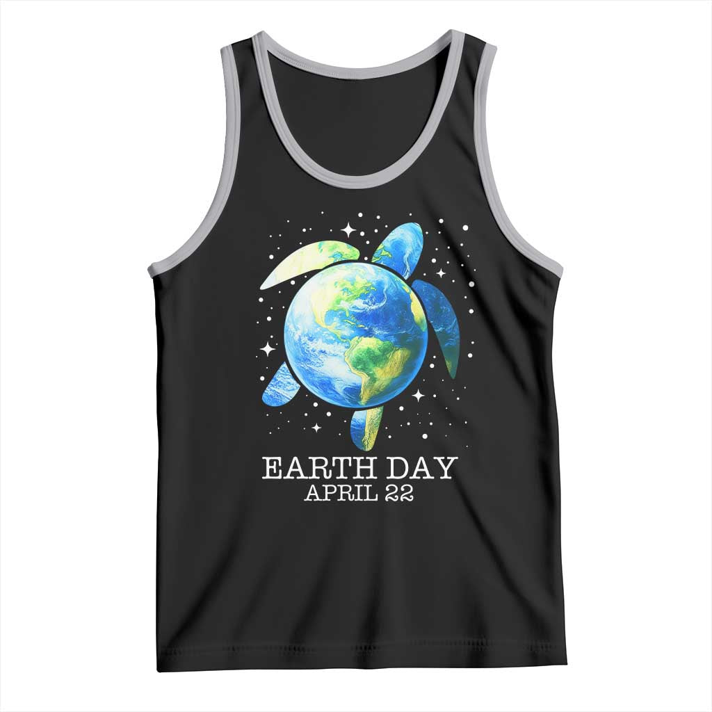 Earth Day Sea Turtle Tank Top Restore Earth Save The Planet TS02 Black Athletic Heather Print Your Wear