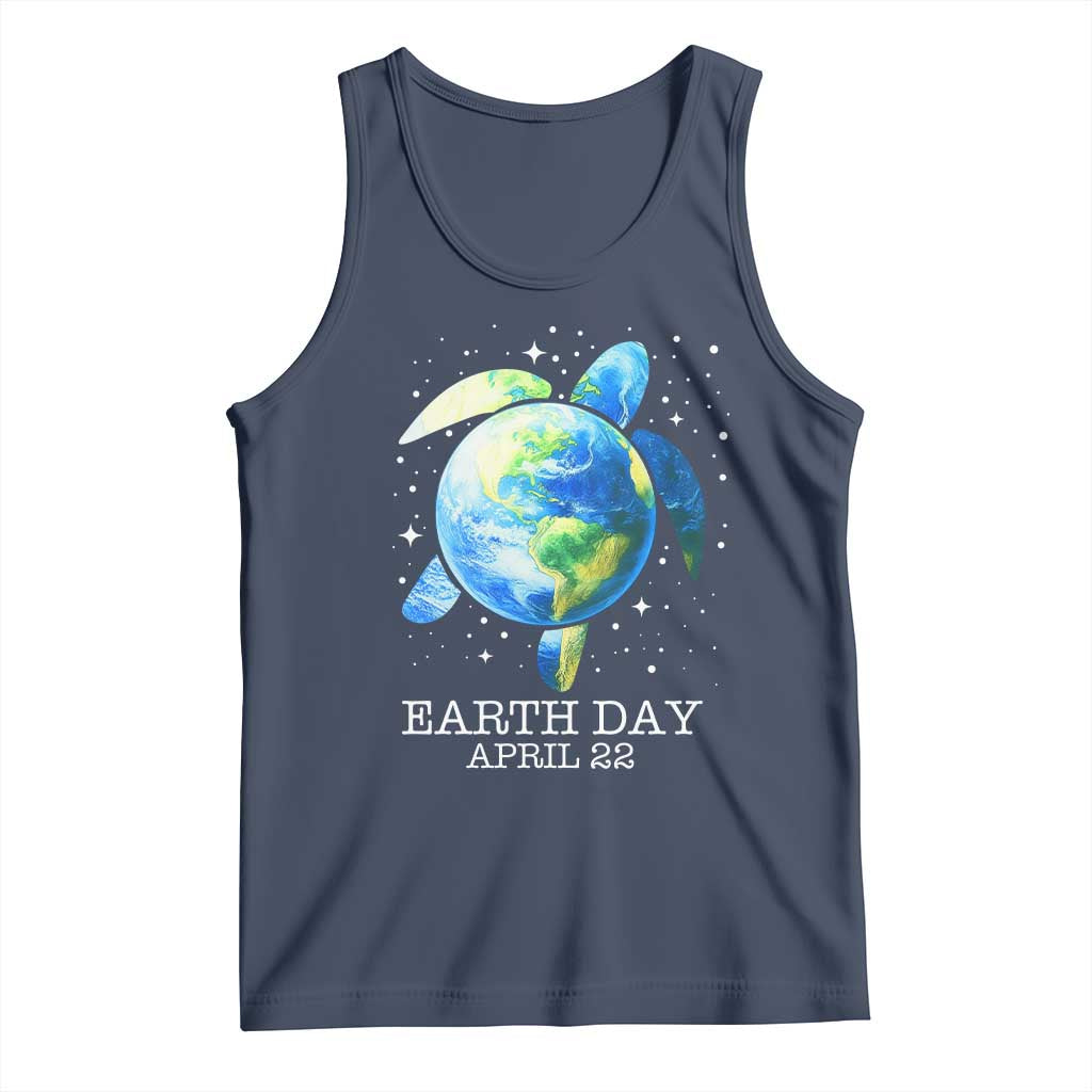 Earth Day Sea Turtle Tank Top Restore Earth Save The Planet TS02 Navy Print Your Wear