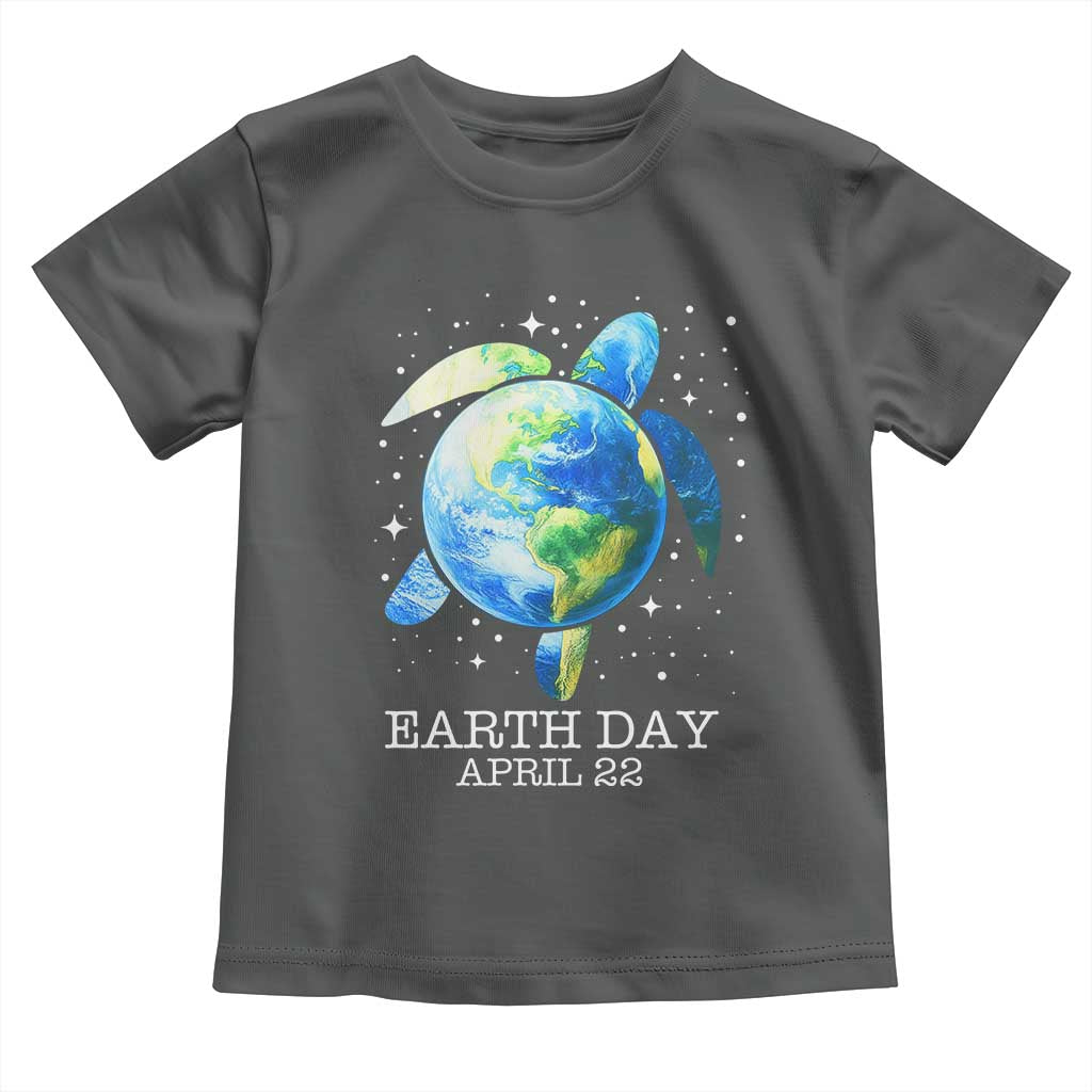 Earth Day Sea Turtle Toddler T Shirt Restore Earth Save The Planet TS02 Dark Heather Print Your Wear
