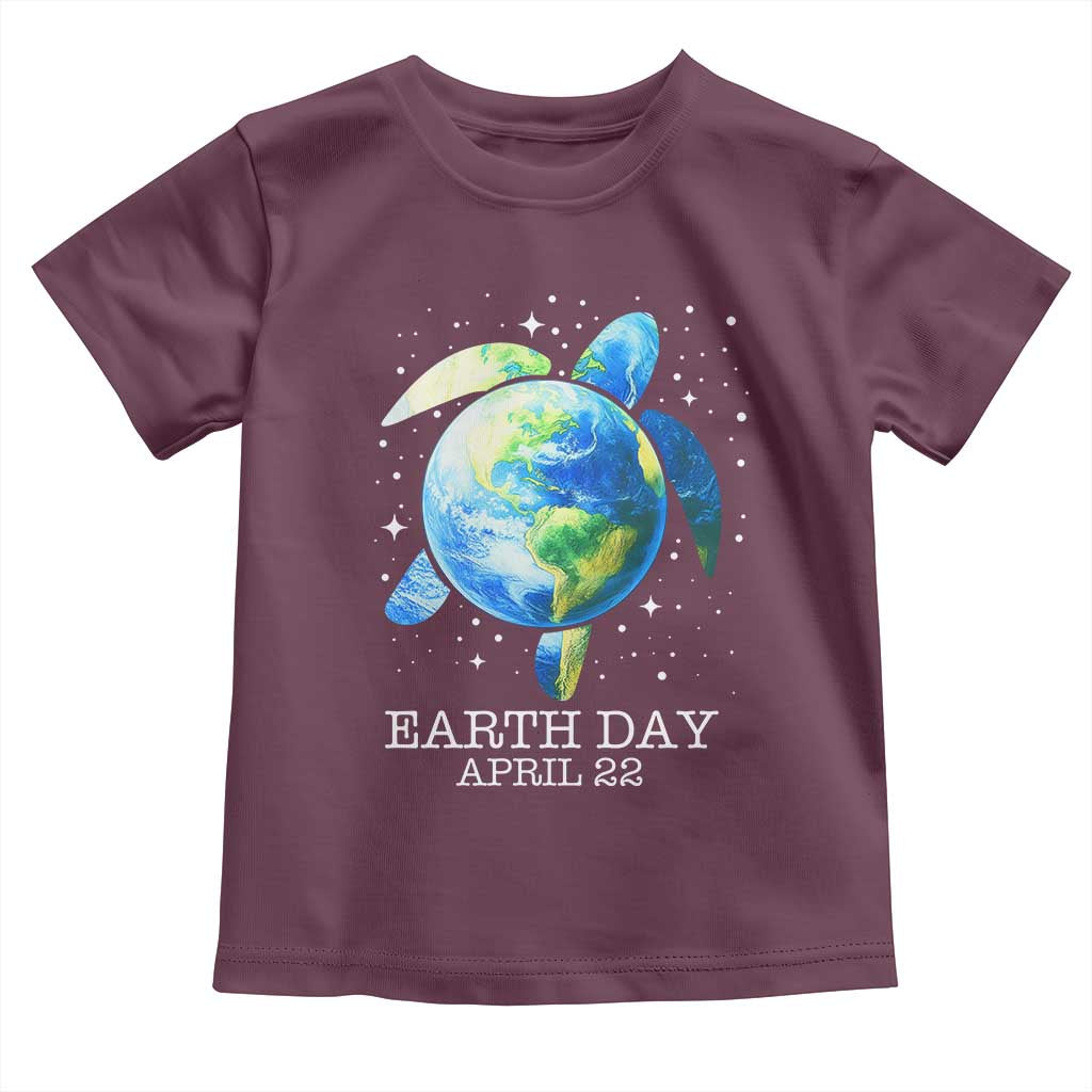 Earth Day Sea Turtle Toddler T Shirt Restore Earth Save The Planet TS02 Maroon Print Your Wear