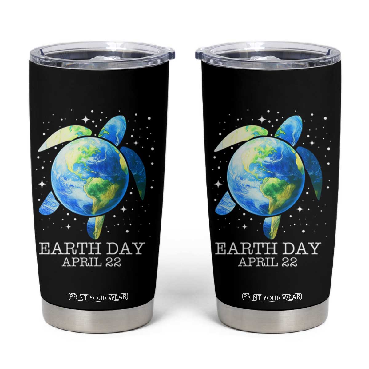 Earth Day Sea Turtle Tumbler Cup Restore Earth Save The Planet TS02 Black Print Your Wear