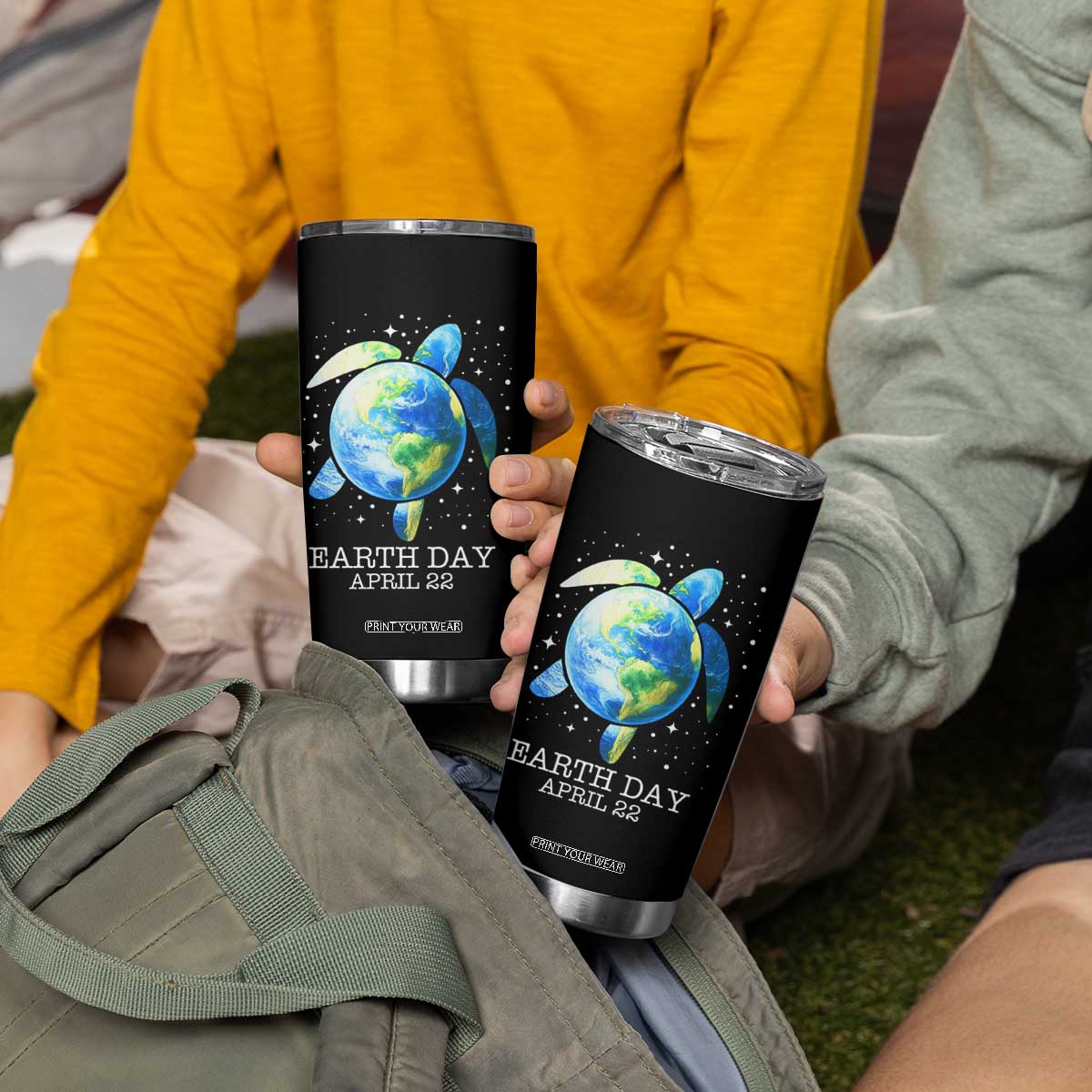 Earth Day Sea Turtle Tumbler Cup Restore Earth Save The Planet TS02 Print Your Wear