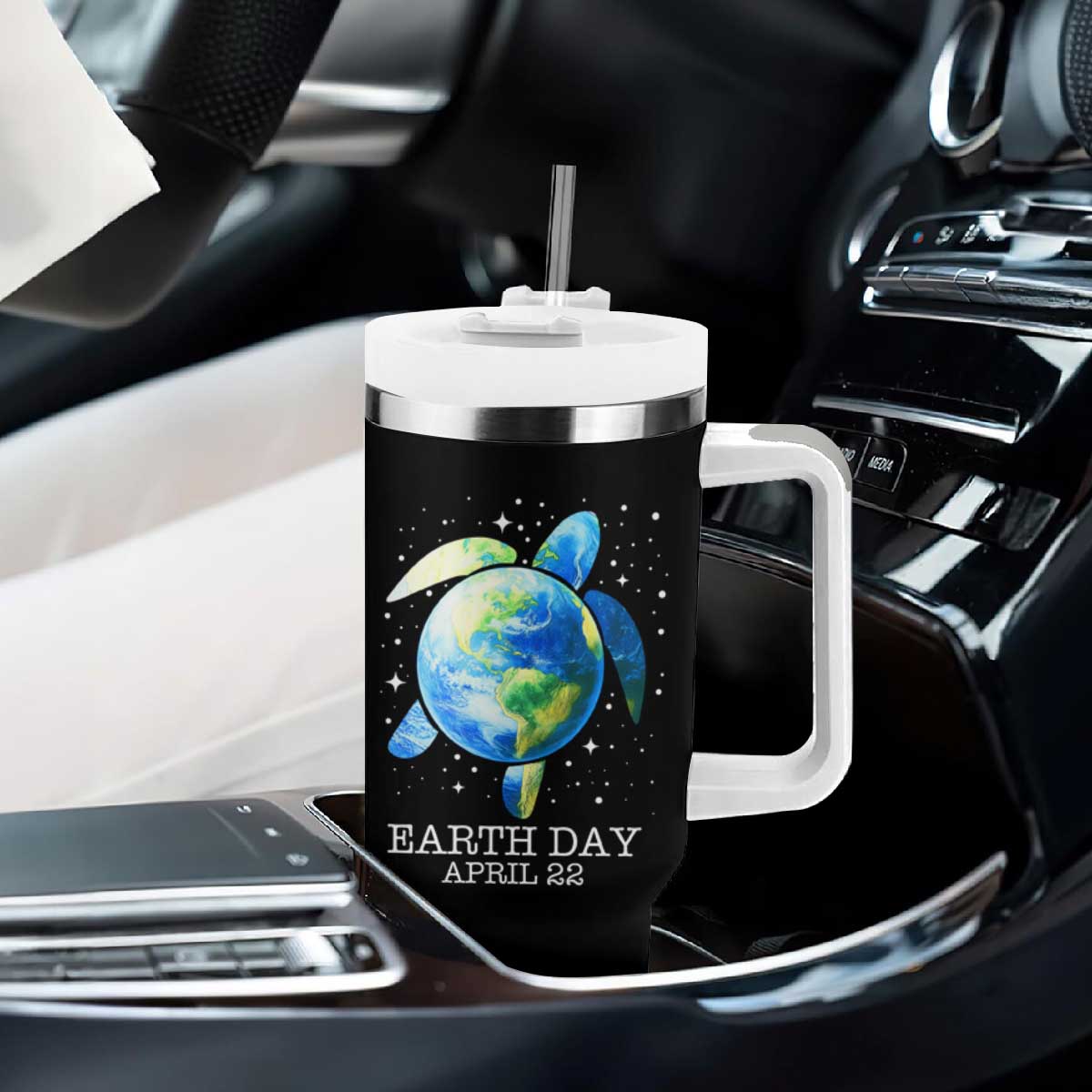 Earth Day Sea Turtle Tumbler With Handle Restore Earth Save The Planet TS02 Print Your Wear