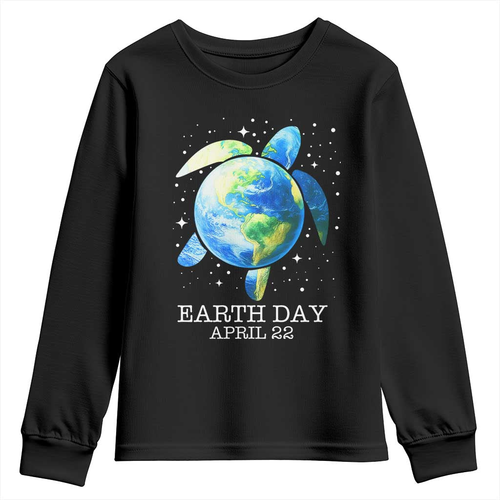 Earth Day Sea Turtle Youth Sweatshirt Restore Earth Save The Planet TS02 Black Print Your Wear
