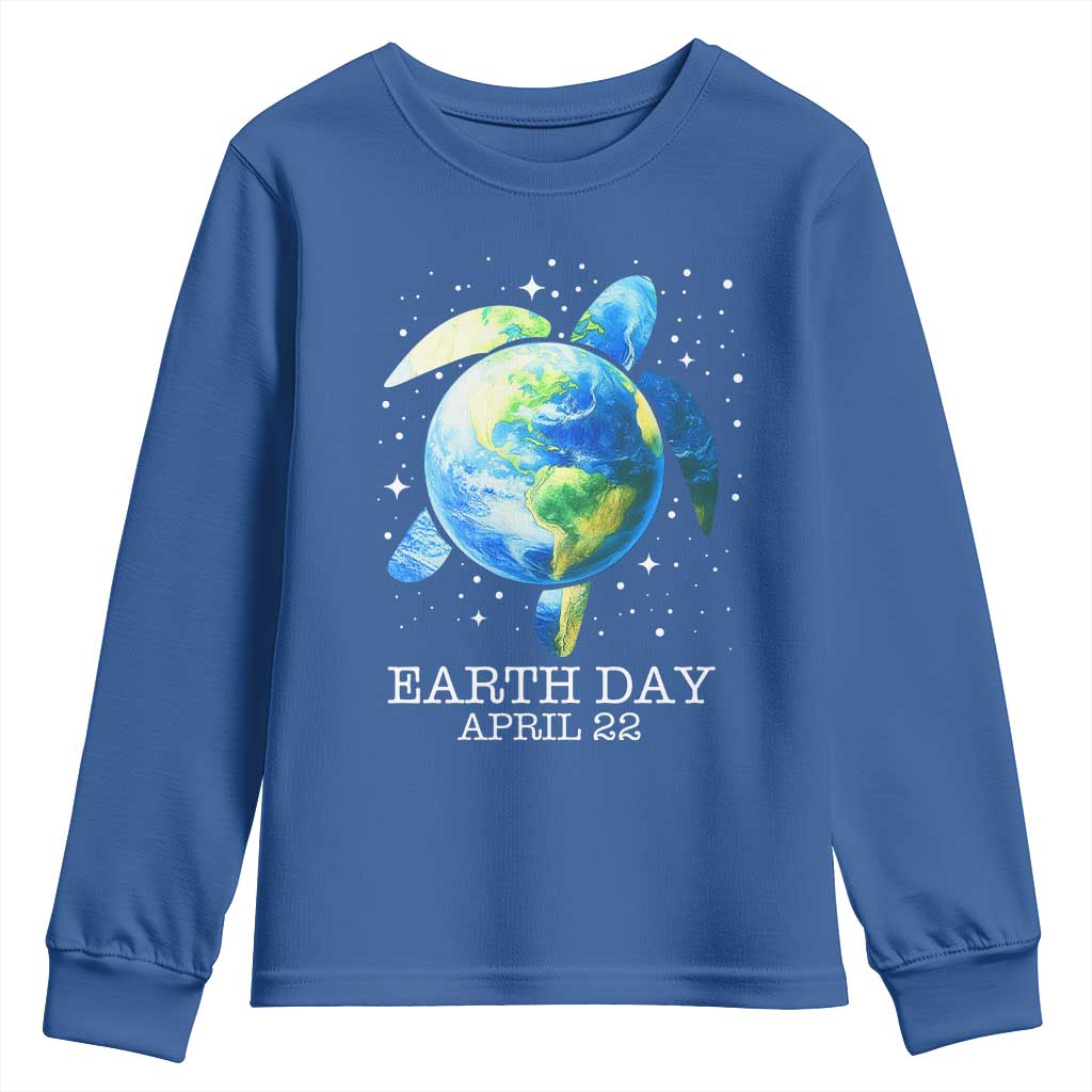 Earth Day Sea Turtle Youth Sweatshirt Restore Earth Save The Planet TS02 Royal Blue Print Your Wear