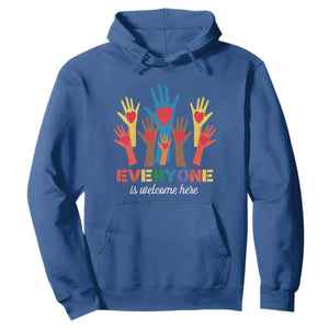 Everyone Is Welcome Here Hoodie Equality Rainbow Fist Hands TS02 Royal Blue Print Your Wear