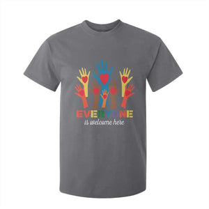 Everyone Is Welcome Here T Shirt For Kid Equality Rainbow Fist Hands TS02 Charcoal Print Your Wear