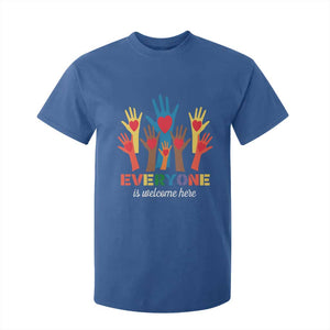 Everyone Is Welcome Here T Shirt For Kid Equality Rainbow Fist Hands TS02 Royal Blue Print Your Wear