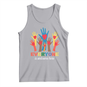 Everyone Is Welcome Here Tank Top Equality Rainbow Fist Hands TS02 Athletic Heather Print Your Wear