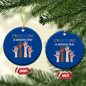 Everyone Is Welcome Here Ceramic Ornament Equality Fist Hands Hearts TS02 1pc Blue Print Your Wear