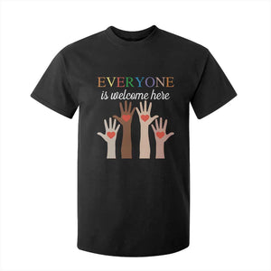 Everyone Is Welcome Here T Shirt For Kid Equality Fist Hands Hearts TS02 Black Print Your Wear