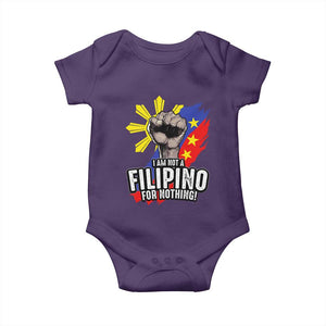 I Am Not Filipino For Nothing Baby Onesie Fight Supporter Philippine Flag TS02 Purple Print Your Wear