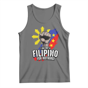 I Am Not Filipino For Nothing Tank Top Fight Supporter Philippine Flag TS02 Black Heather Print Your Wear