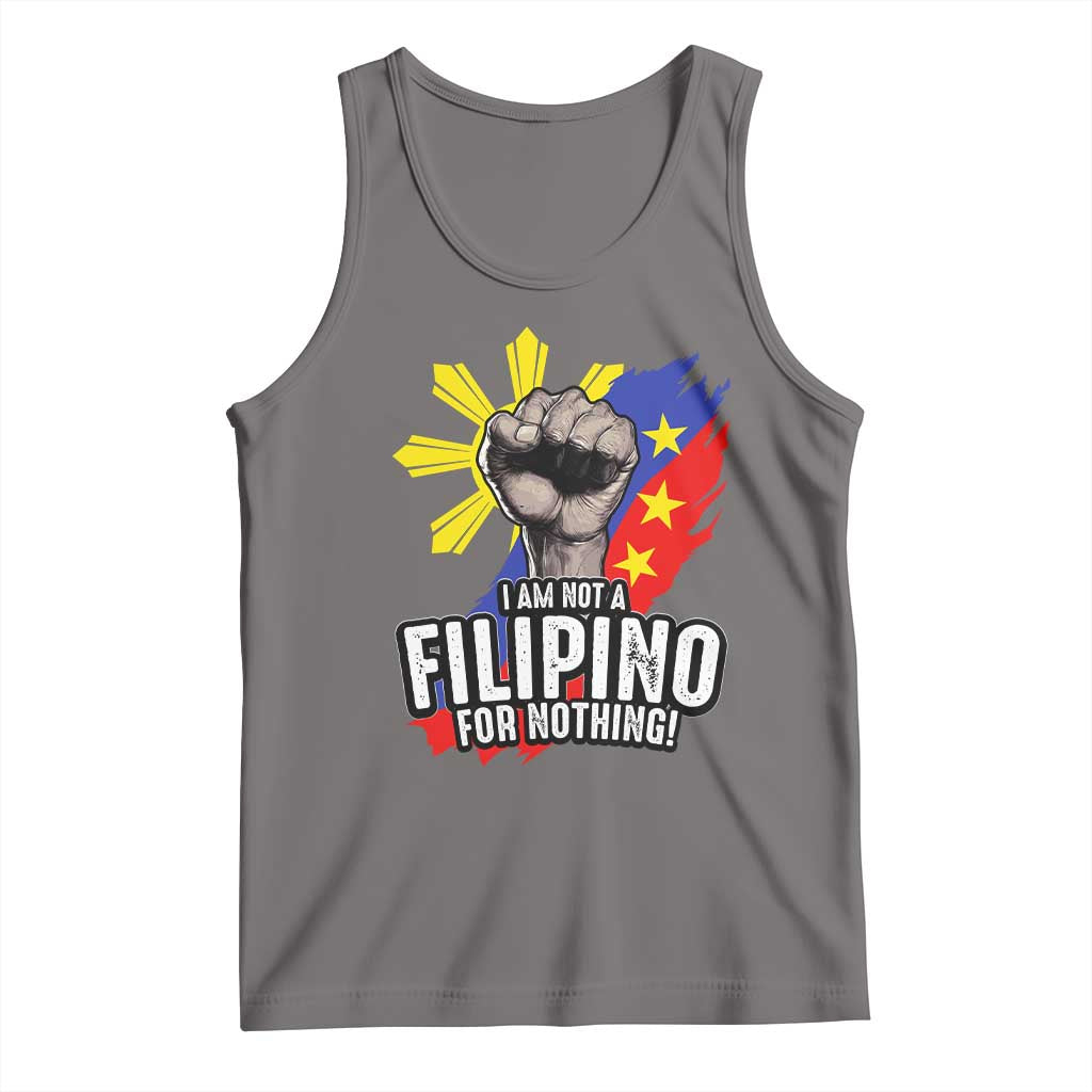 I Am Not Filipino For Nothing Tank Top Fight Supporter Philippine Flag TS02 Deep Heather Print Your Wear
