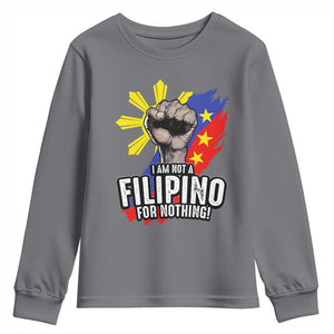I Am Not Filipino For Nothing Youth Sweatshirt Fight Supporter Philippine Flag TS02 Charcoal Print Your Wear