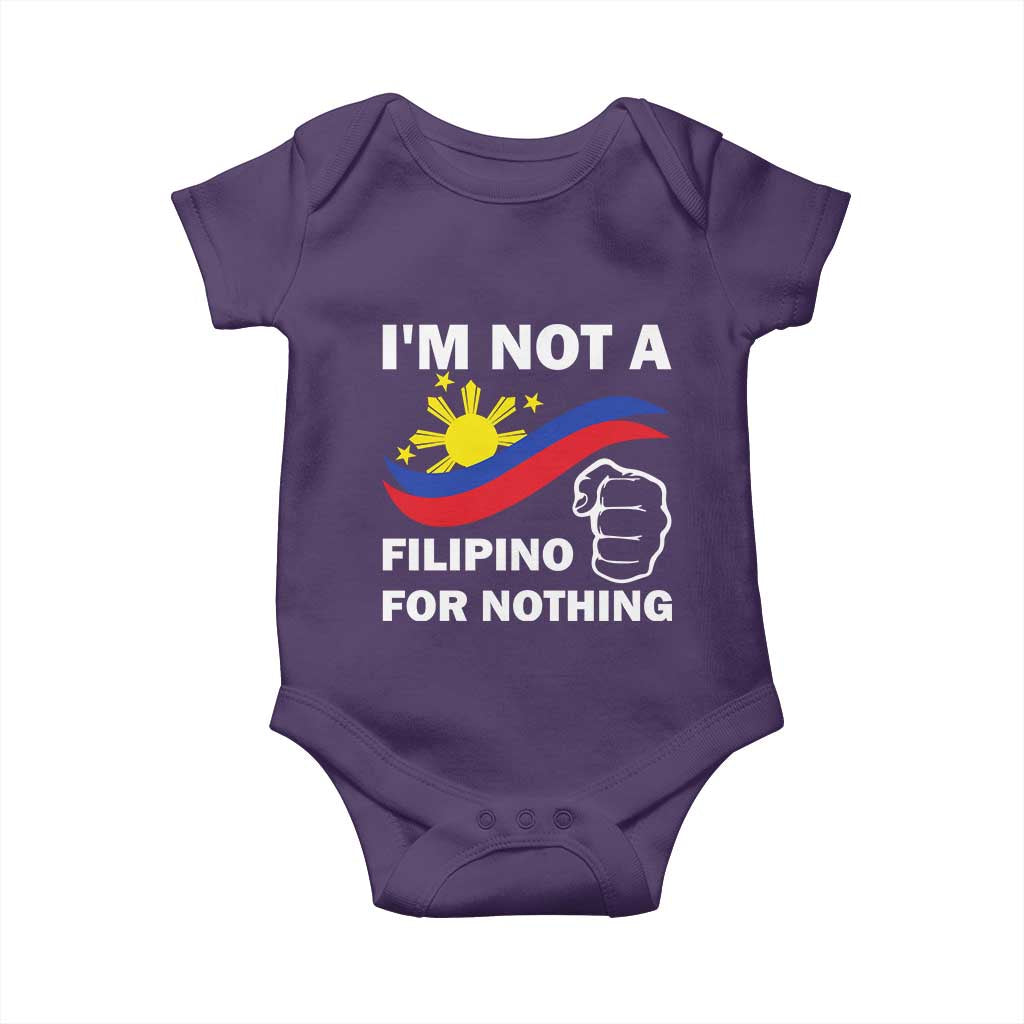 I Am Not Filipino For Nothing Baby Onesie Supporter Philippine Flag TS02 Purple Print Your Wear