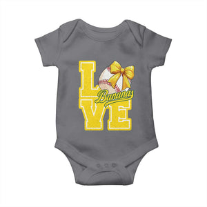 Vintage Banana Coquette Bow Baby Onesie LOVE Baseball Fan Sport Lover TS02 Charcoal Print Your Wear