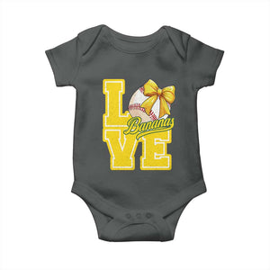 Vintage Banana Coquette Bow Baby Onesie LOVE Baseball Fan Sport Lover TS02 Dark Heather Print Your Wear