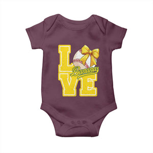 Vintage Banana Coquette Bow Baby Onesie LOVE Baseball Fan Sport Lover TS02 Maroon Print Your Wear