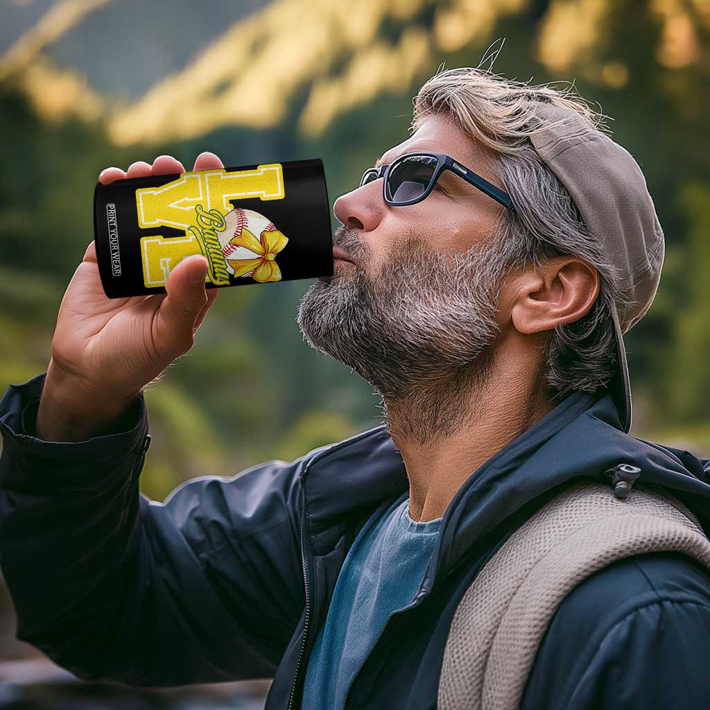 Vintage Banana Coquette Bow 4 in 1 Can Cooler Tumbler LOVE Baseball Fan Sport Lover TS02 Print Your Wear