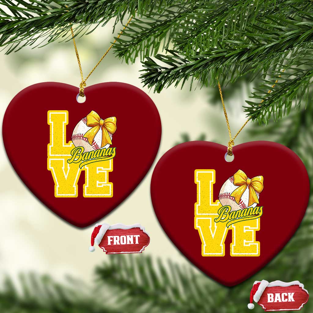 Vintage Banana Coquette Bow Ceramic Ornament LOVE Baseball Fan Sport Lover TS02 Print Your Wear