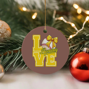 Vintage Banana Coquette Bow Ceramic Ornament LOVE Baseball Fan Sport Lover TS02 1pc Mocha Print Your Wear