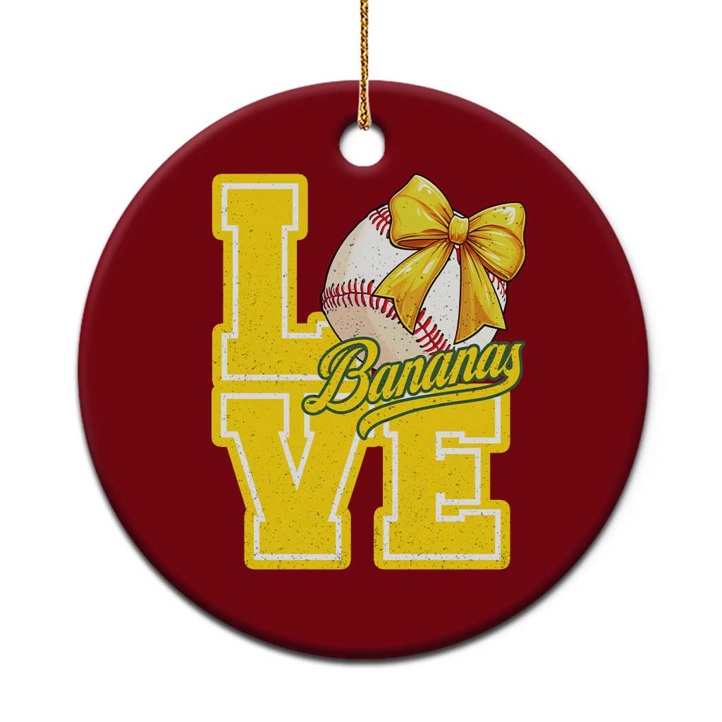 Vintage Banana Coquette Bow Ceramic Ornament LOVE Baseball Fan Sport Lover TS02 1pc Red Print Your Wear