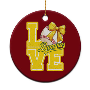 Vintage Banana Coquette Bow Ceramic Ornament LOVE Baseball Fan Sport Lover TS02 1pc Red Print Your Wear