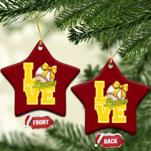 Vintage Banana Coquette Bow Ceramic Ornament LOVE Baseball Fan Sport Lover TS02 Print Your Wear
