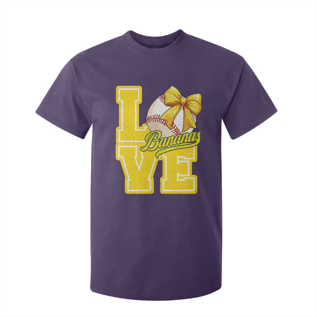Vintage Banana Coquette Bow T Shirt For Kid LOVE Baseball Fan Sport Lover TS02 Purple Print Your Wear