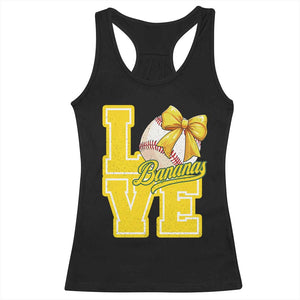 Vintage Banana Coquette Bow Racerback Tank Top LOVE Baseball Fan Sport Lover TS02 Black Print Your Wear