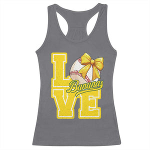 Vintage Banana Coquette Bow Racerback Tank Top LOVE Baseball Fan Sport Lover TS02 Charcoal Print Your Wear