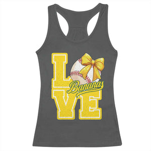 Vintage Banana Coquette Bow Racerback Tank Top LOVE Baseball Fan Sport Lover TS02 Dark Heather Print Your Wear