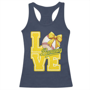 Vintage Banana Coquette Bow Racerback Tank Top LOVE Baseball Fan Sport Lover TS02 Navy Print Your Wear