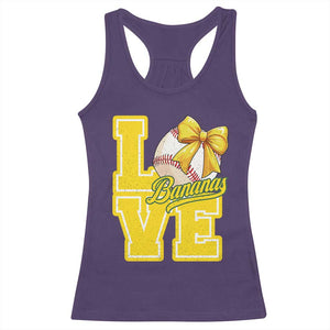 Vintage Banana Coquette Bow Racerback Tank Top LOVE Baseball Fan Sport Lover TS02 Purple Print Your Wear